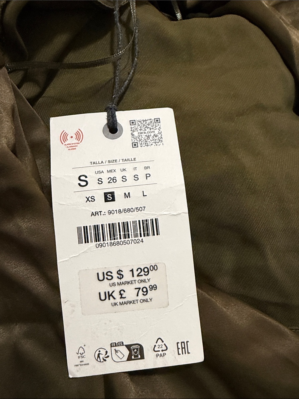 Zara Olive Green Satin Wrap Jumpsuit - Picture 5 of 5